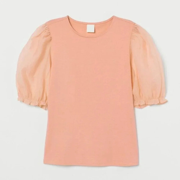 H&M  Puff Sleeve Tee - Picture 1 of 7